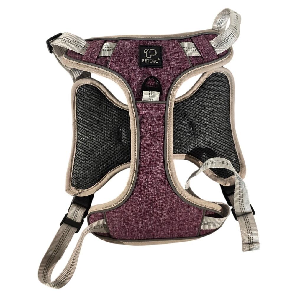 Petoro Reflective Dog Harness XL Purple Mesh Adjustable New